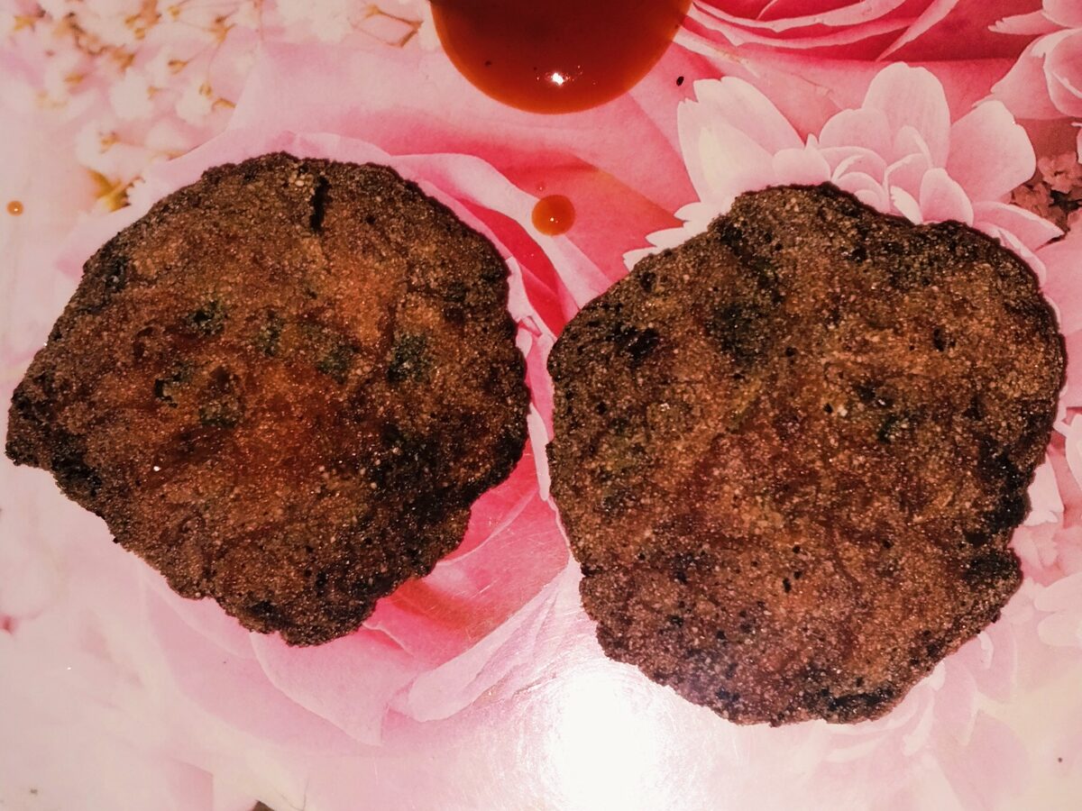 Beetroot Tikki — spiced beetroot and potato cutlets, pan-seared golden